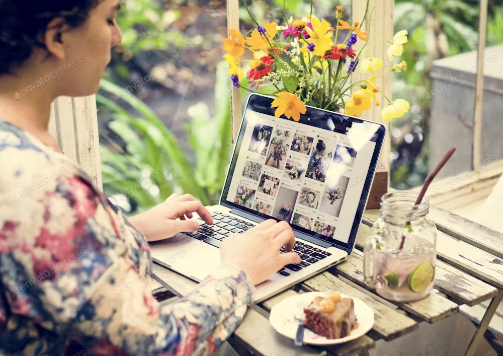 woman working on a laptop