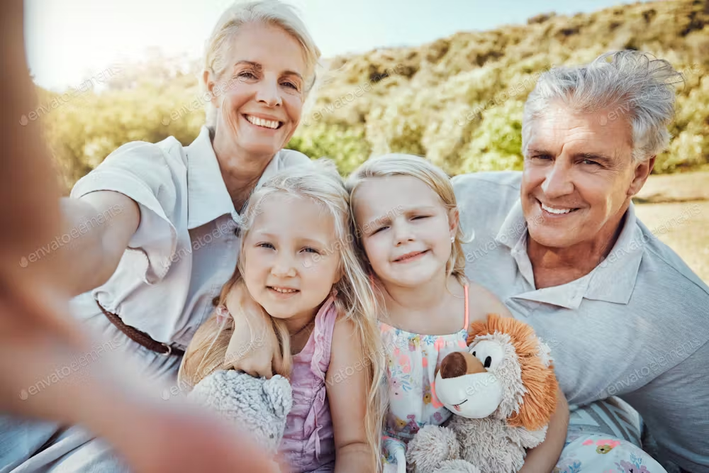 grandparents spending time with grandchildren