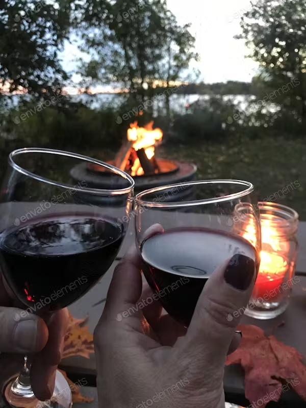 wine by the campfire
