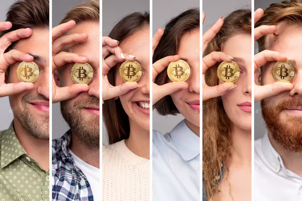 young people with bitcoin
