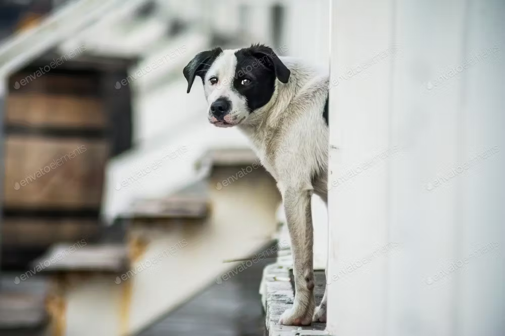 dog going outside maybe because of farting