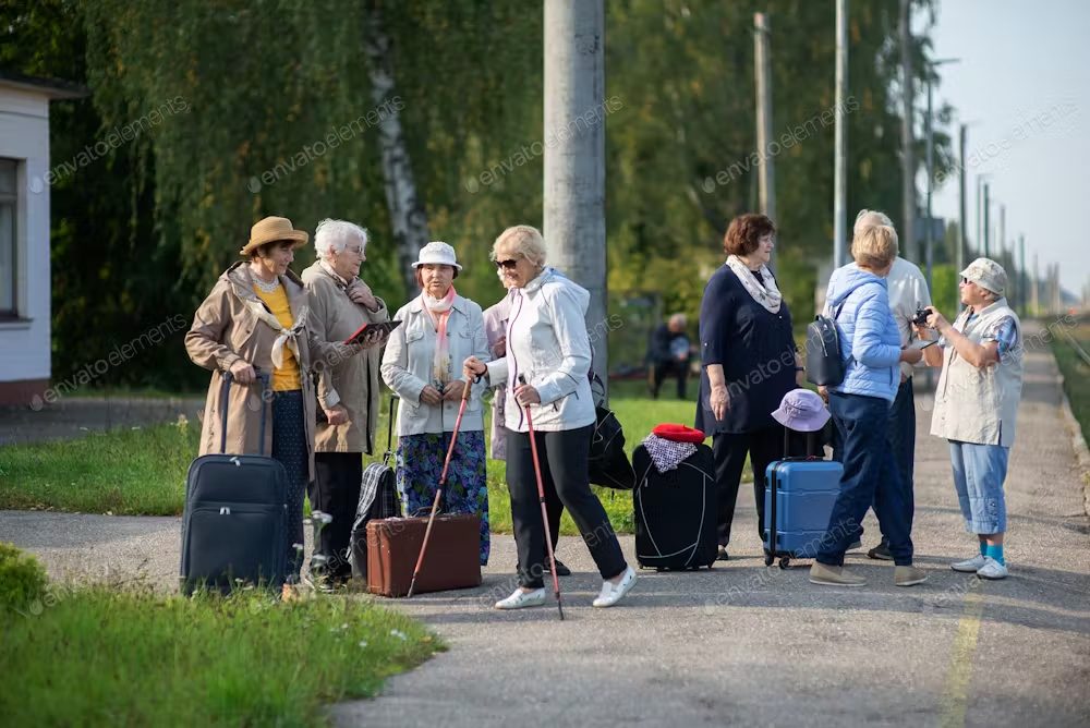 seniors getting ready to take a trip